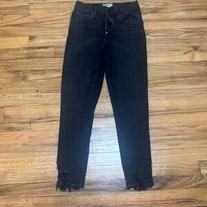 Agolde Black Distressed Ankle Skinny Jeans